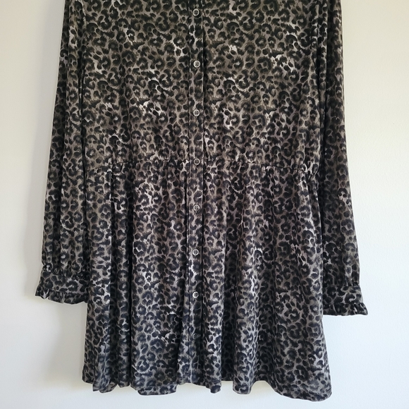 Style & Co Leopard Tunic Fall Blouse Top Size L - Picture 3 of 9